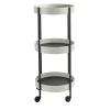 Enrico Pellizzoni Serving Tables<Route Totem White Leather Cart