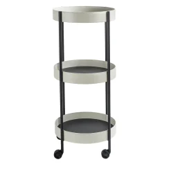 Enrico Pellizzoni Serving Tables<Route Totem White Leather Cart