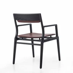 Galimberti Nino Chairs<Roza Black Wood & Leather Chair