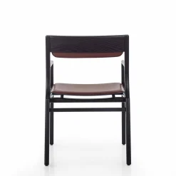 Galimberti Nino Chairs<Roza Black Wood & Leather Chair
