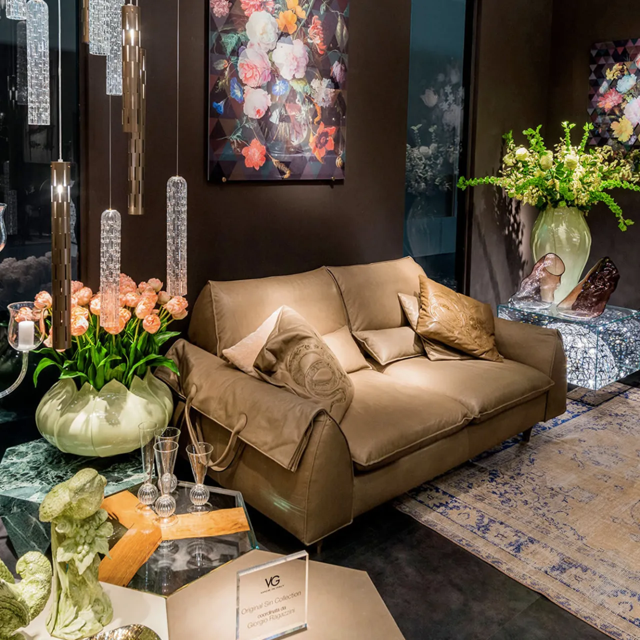 VGnewtrend Coffee Tables<Ruche Venezia Glass and Wood Low Coffee Table