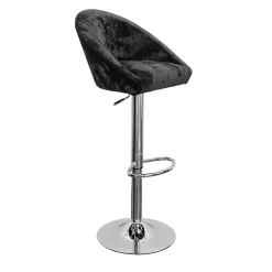 VGnewtrend Bar Stools<Rusty Black Velvet Bar Stool