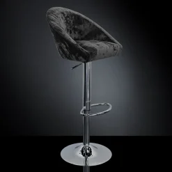 VGnewtrend Bar Stools<Rusty Black Velvet Bar Stool
