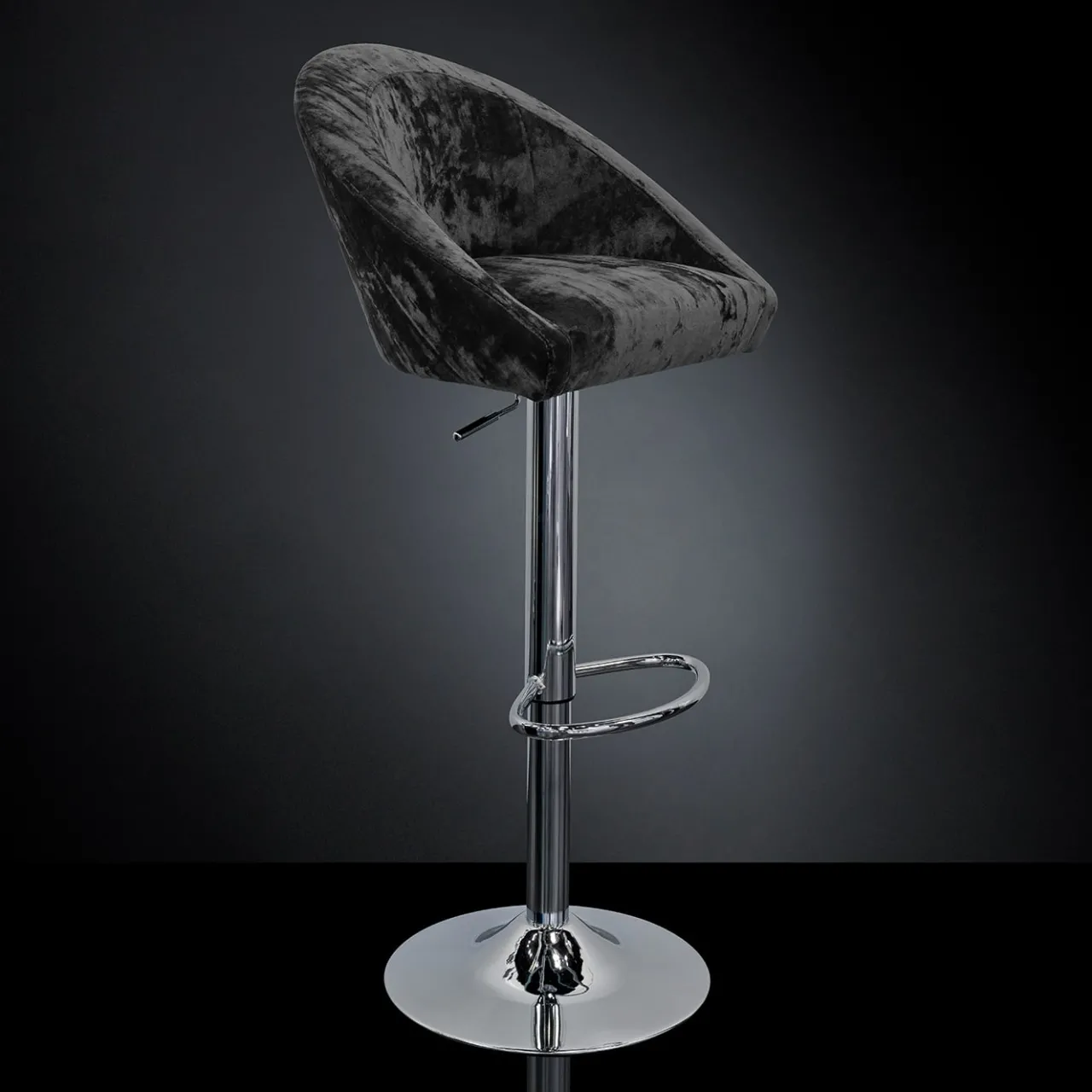 VGnewtrend Bar Stools<Rusty Black Velvet Bar Stool