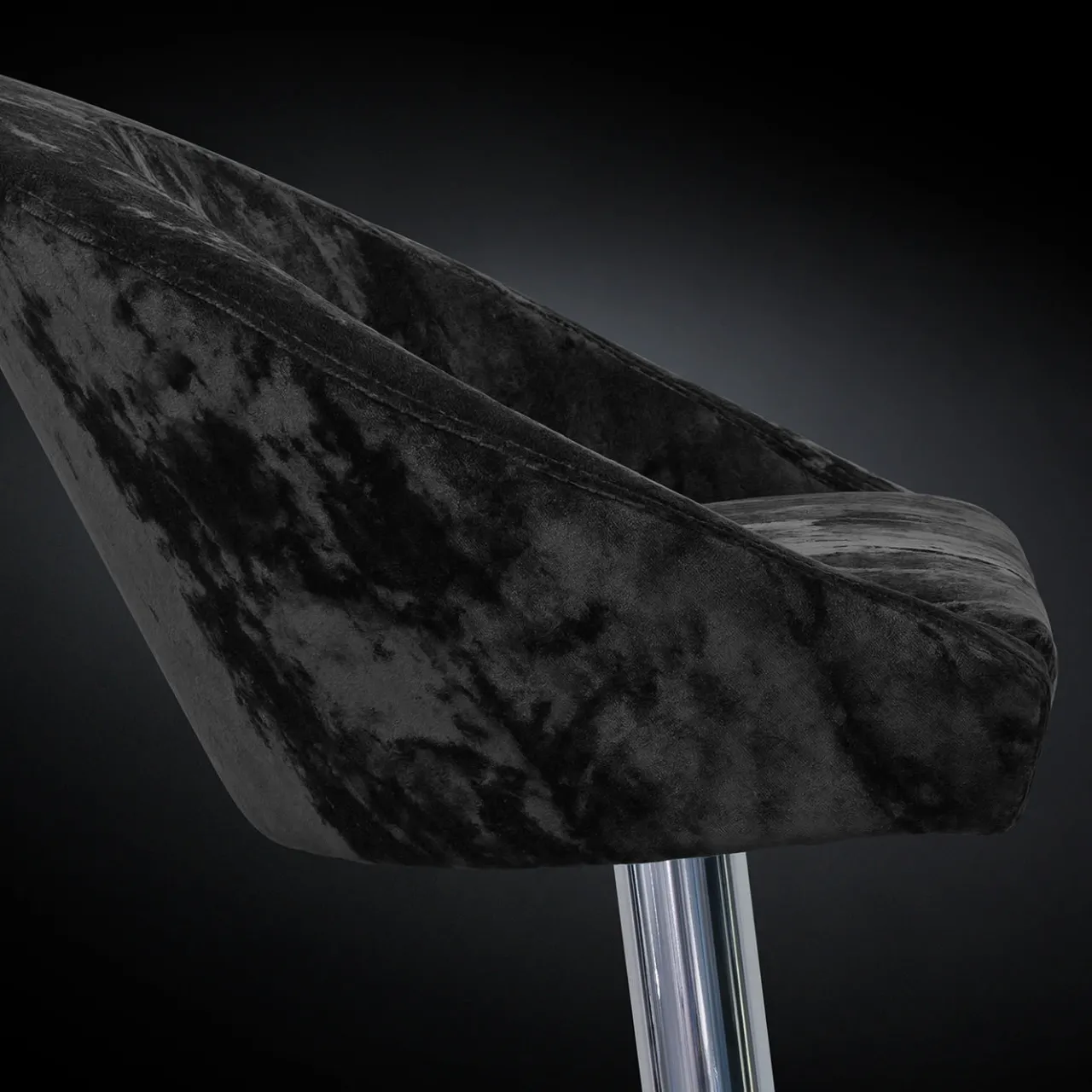 VGnewtrend Bar Stools<Rusty Black Velvet Bar Stool