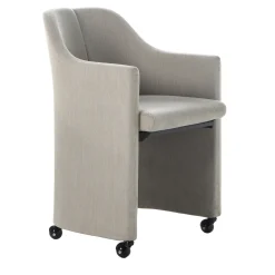 Tecno Spa Office Chairs<S142 Beige Tall Armchair with Casters by Eugenio Gerli