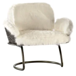 Galbiati Fratelli Armchairs<70s White Furry Armchair