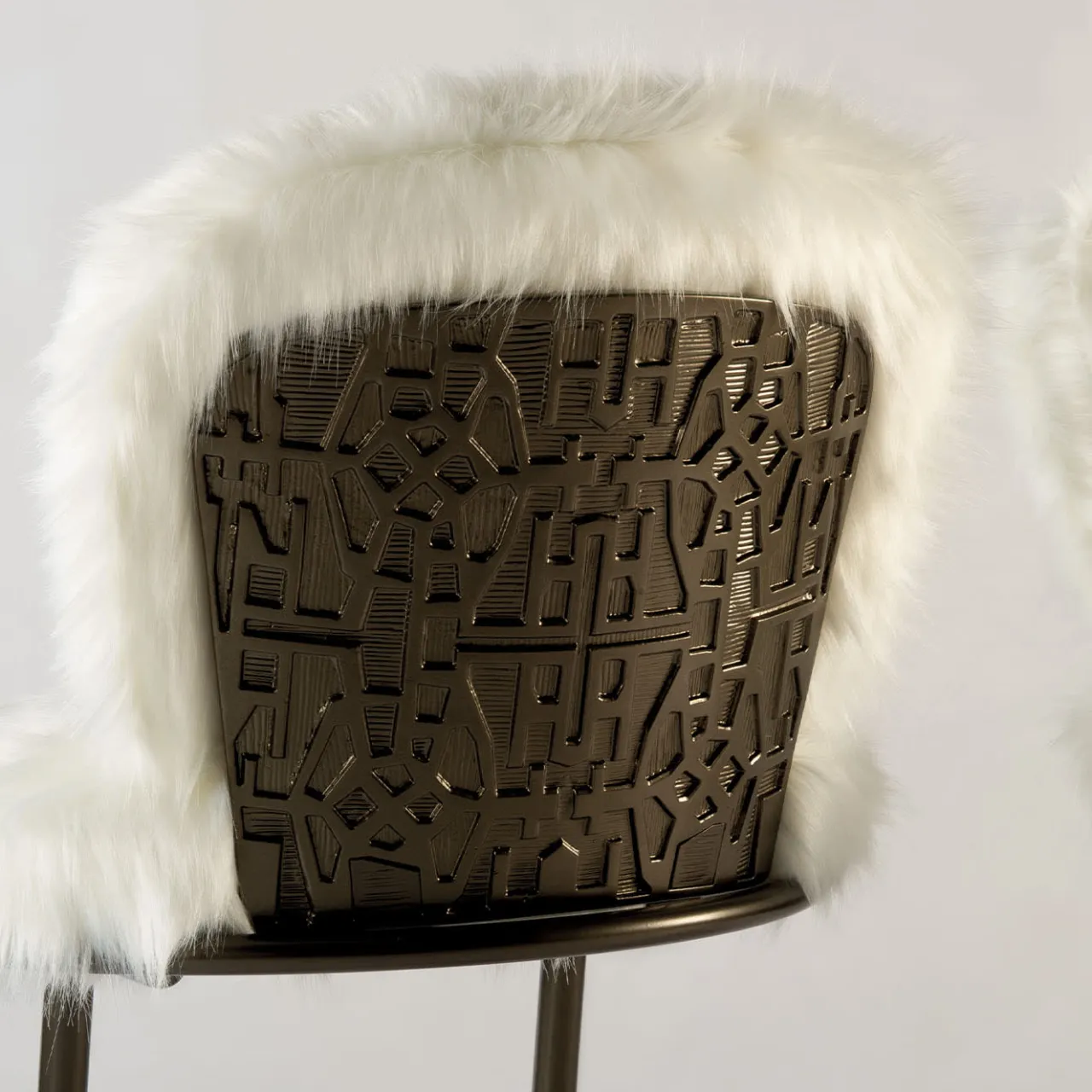 Galbiati Fratelli Armchairs<70s White Furry Armchair