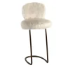 Galbiati Fratelli Bar Stools<70s White Furry Stool
