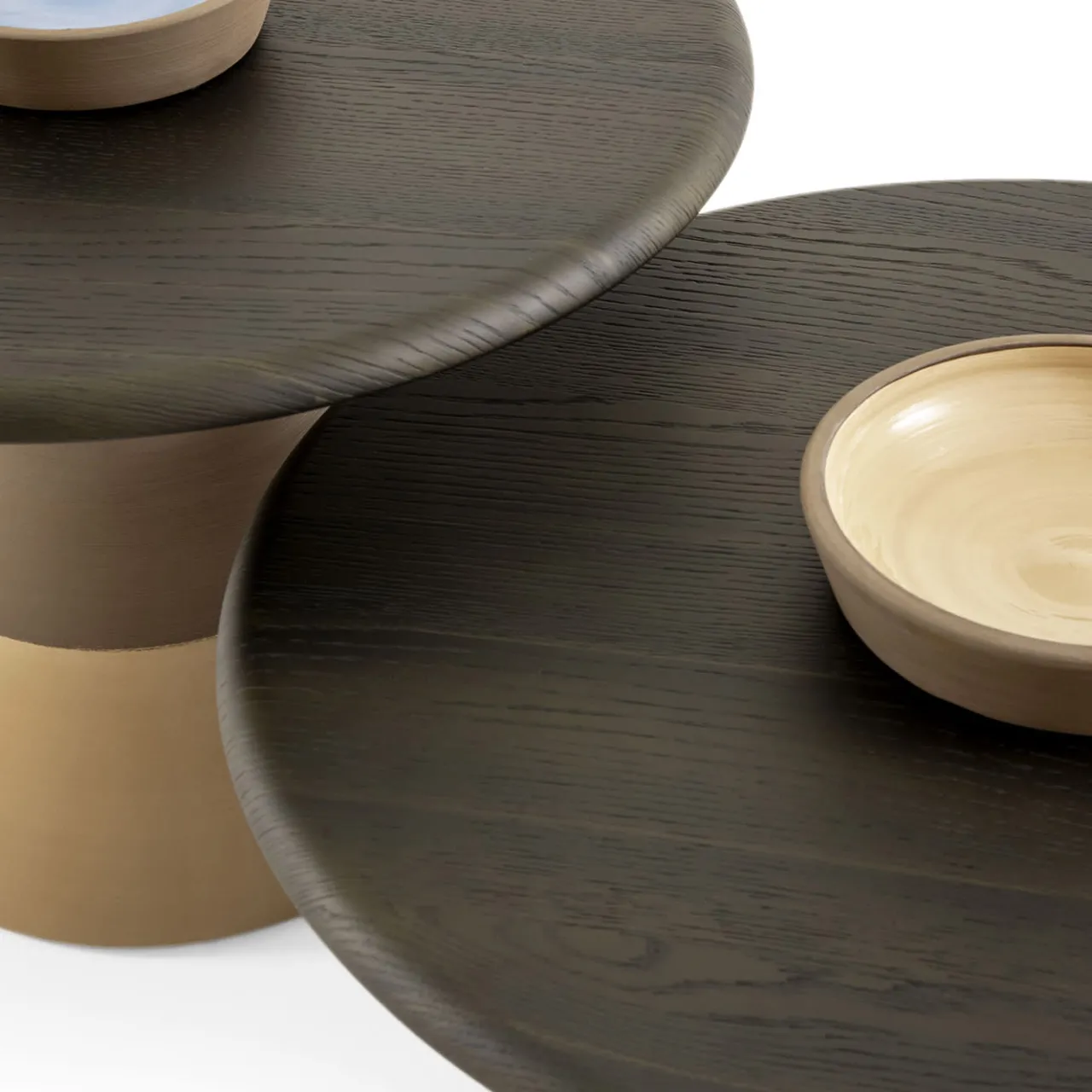Morica Design Coffee Tables<Sablier Small Table with Clay Base & Laguna Oak Veneer Top