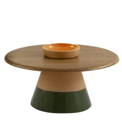 Morica Design Coffee Tables<Sablier Small Table with Clay Base & Canaletto Veneer Wood Top