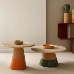 Morica Design Coffee Tables<Sablier Small Table with Clay Base & Oak Wood Top