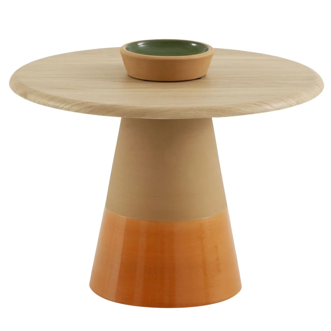 Morica Design Side Tables<Sablier Tall Table with Clay Base & Oak Veneer Top