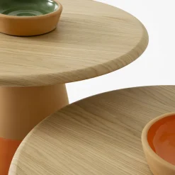 Morica Design Side Tables<Sablier Tall Table with Clay Base & Oak Veneer Top