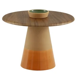 Morica Design Side Tables<Sablier Tall Table with Clay Base & Canaletto Walnut Top