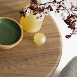 Morica Design Side Tables<Sablier Tall Table with Clay Base & Canaletto Walnut Top