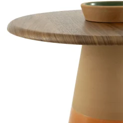 Morica Design Side Tables<Sablier Tall Table with Clay Base & Canaletto Walnut Top
