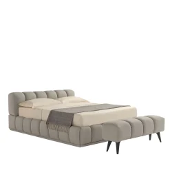 Franco Ferri Beds<Sacai Bed with Storage and Bench Gray Leather