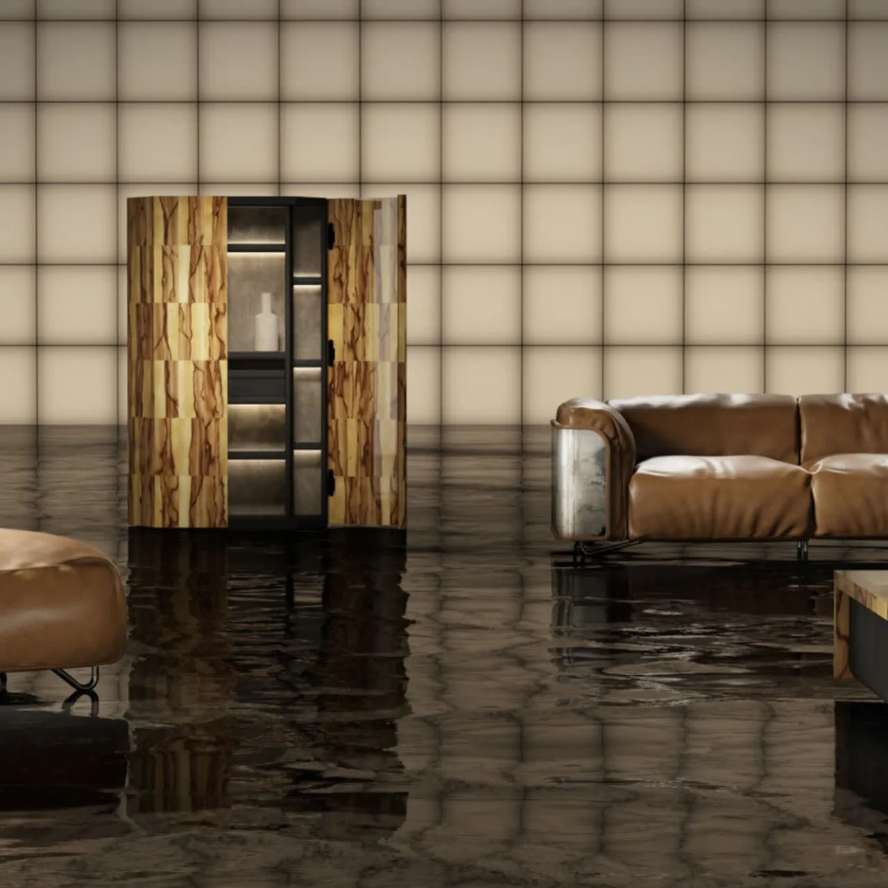 Giopagani Sofas<Saint Germain Brown Leather Sofa