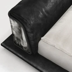 Giopagani Beds<Saint Germain Timeless Leather And Raw Silver Metal Frame Bed