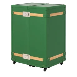 laErre Trunks Trunks<Saint-Tropez Green Wardrobe Trunk with Oak Inserts