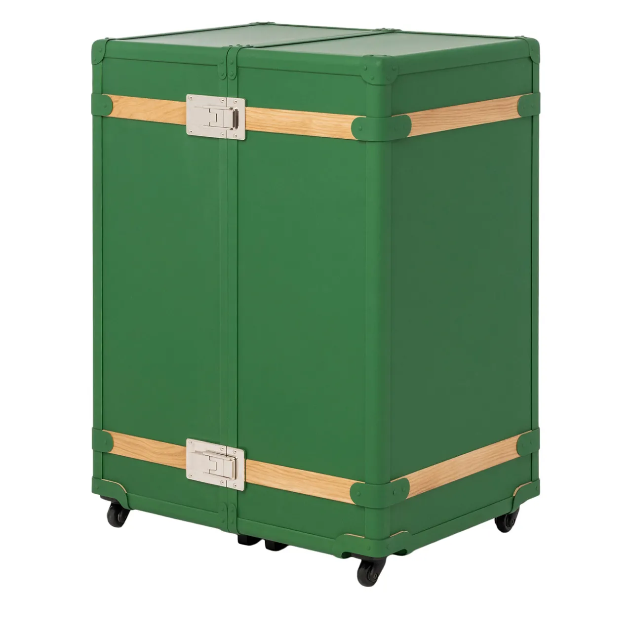laErre Trunks Trunks<Saint-Tropez Green Wardrobe Trunk with Oak Inserts