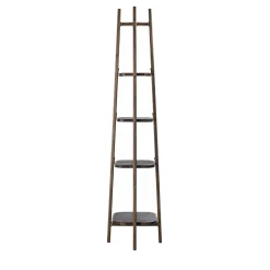 Durame Bookcases<Salina Five-Level Brown Wood Bookcase