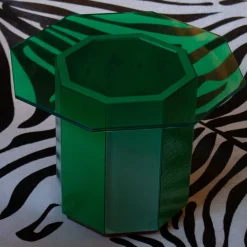 Maria Vittoria Paggini Side Tables<Sandra e Raimondo 35 Green Wood and Glass Side Table
