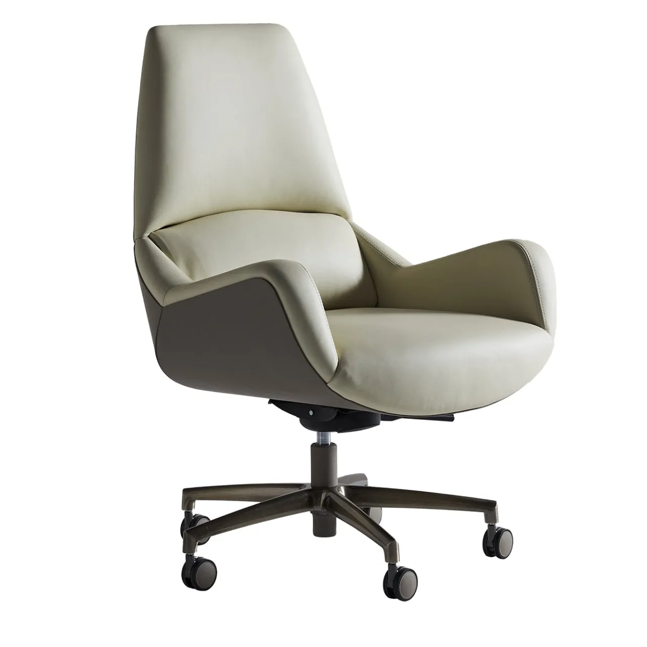 Casa Covre Office Chairs<Sanremo Swivel Beige & Taupe Office Armchair on Castors