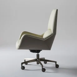 Casa Covre Office Chairs<Sanremo Swivel Beige & Taupe Office Armchair on Castors