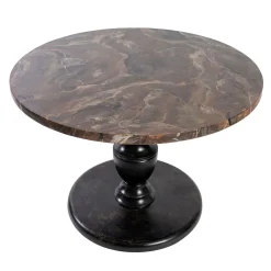 Porte Italia Bistro Tables<Santo Stefano Hand-Painted Black Base And Round Marble Top Bistro Table