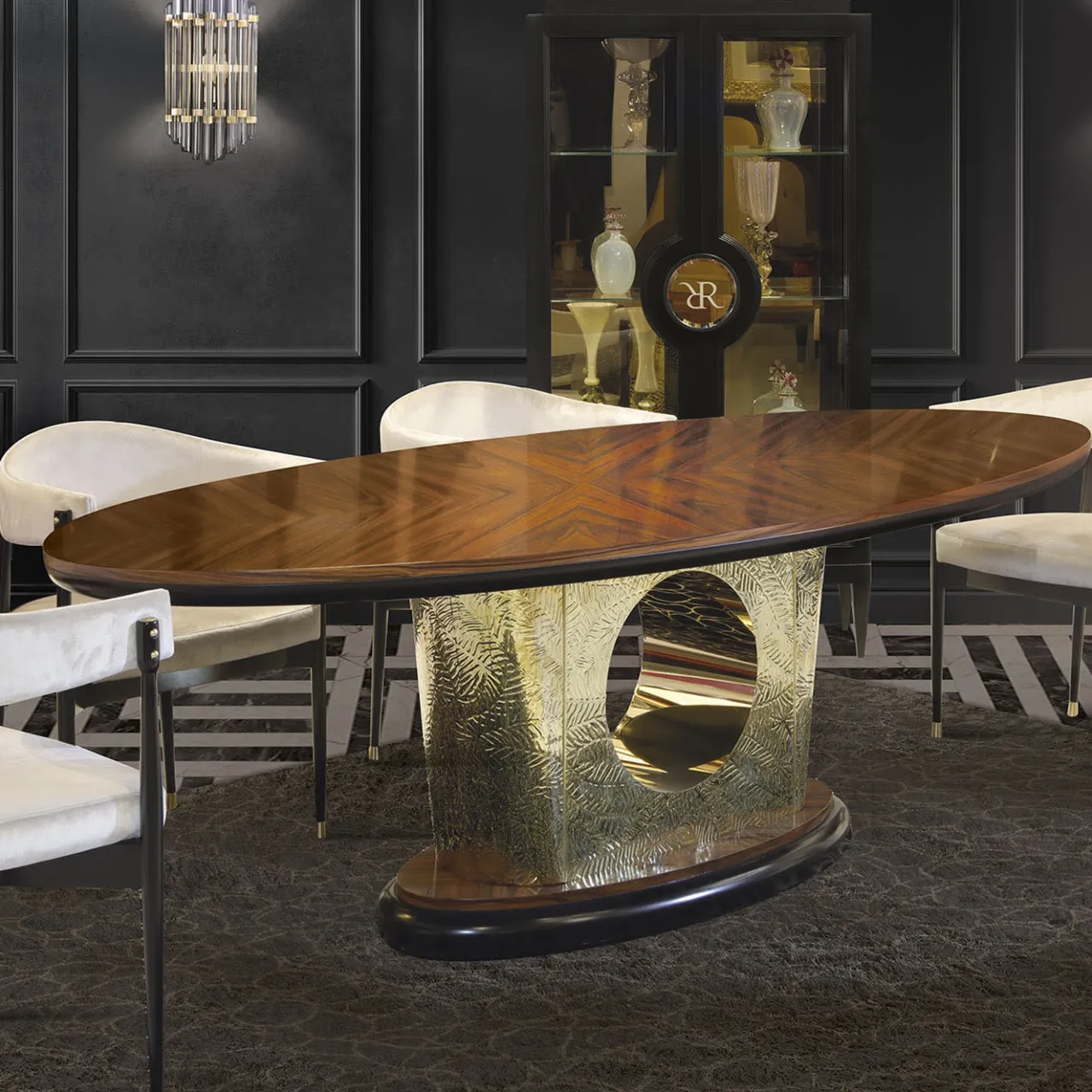 Ros Italia Interiors Dining Tables<Santos Rosewood Oval Table