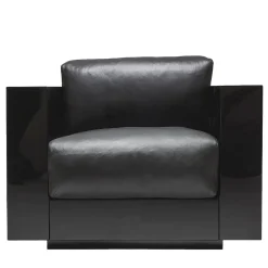 Poltronova Armchairs<Saratoga Black Armchair by Lella and Massimo Vignelli