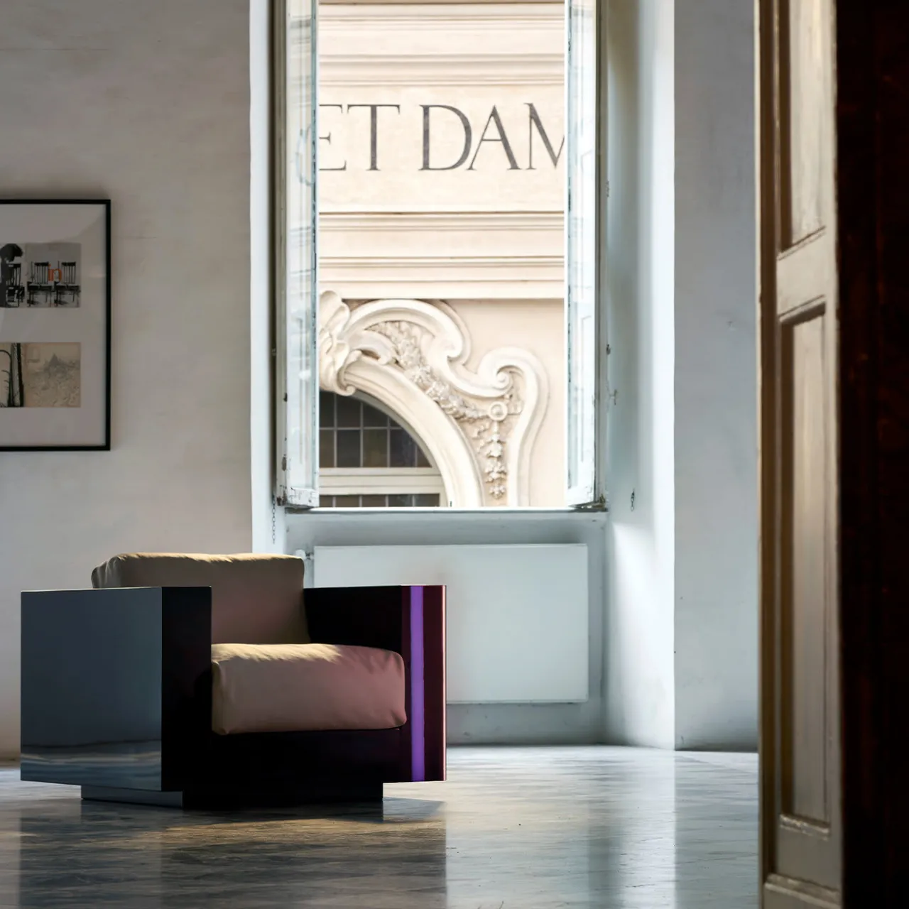 Poltronova Armchairs<Saratoga White Armchair by Lella and Massimo Vignelli
