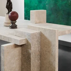 FiammettaV Home Collection Desk & Writing Tables<Satin-finished Travertine Desk DsignincMilano x FiammettaV Home Collection