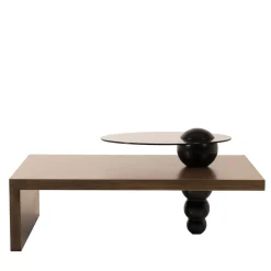 Mantellassi 1926 Coffee Tables<Saturno Erable finishing coffee table with fumè glass top