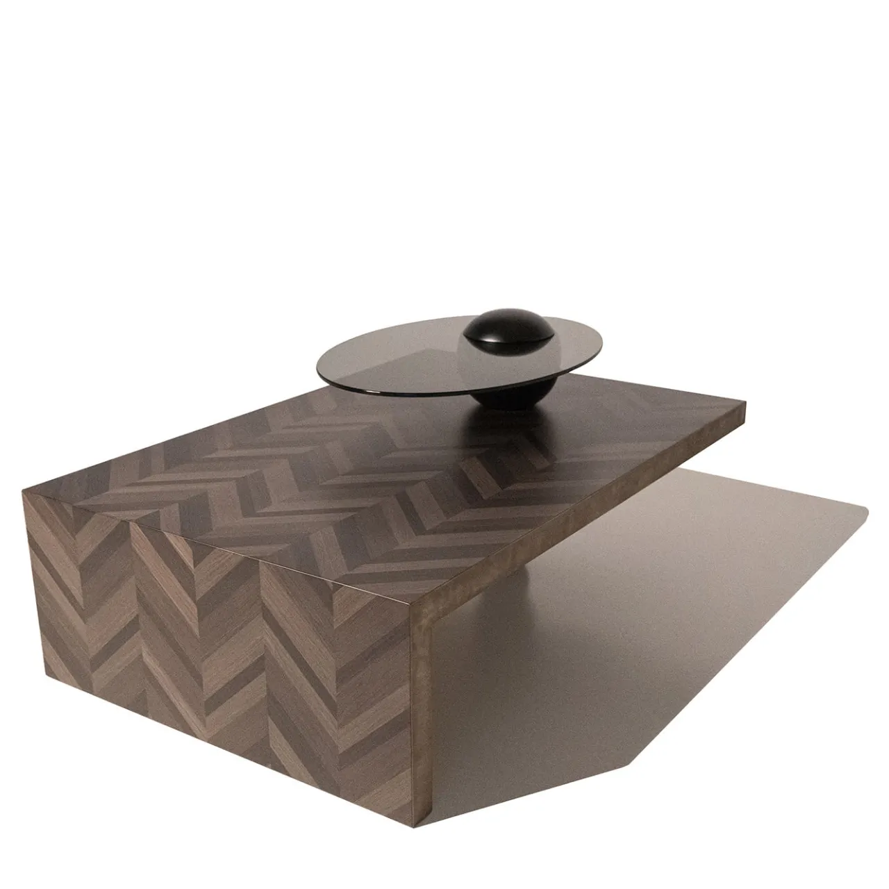 Mantellassi 1926 Coffee Tables<Saturno veneered coffee table with fumè glass top