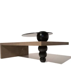 Mantellassi 1926 Coffee Tables<Saturno veneered coffee table with fumè glass top