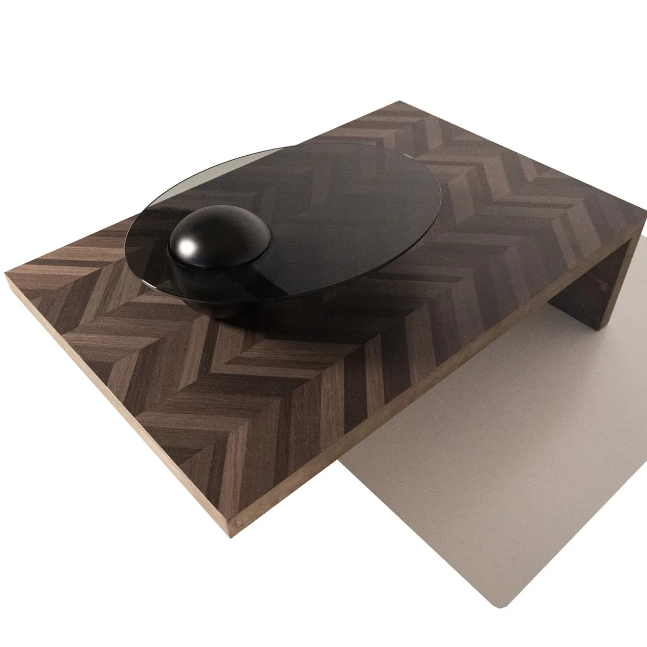 Mantellassi 1926 Coffee Tables<Saturno veneered coffee table with fumè glass top