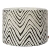 Missoni Home Collection Outdoor Chairs & Stools<Savana Cylindrical Black and White Chevron Pattern Outdoor Pouf