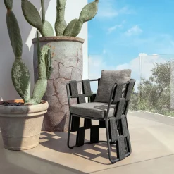 Talenti Outdoor Armchairs<Scacco Dark Gray Dining Armchair by Ludovica & Roberto Palomba