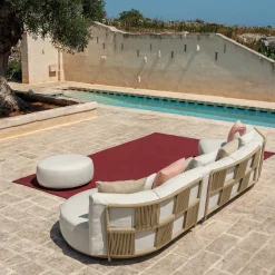 Talenti Other Outdoor Furniture<Scacco Round White Pouf by Ludovica & Roberto Palomba