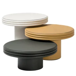 Giobagnara Nesting Tables<Scala Set of Three Round Tables with Column Base