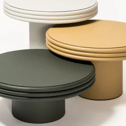 Giobagnara Nesting Tables<Scala Set of Three Round Tables with Column Base