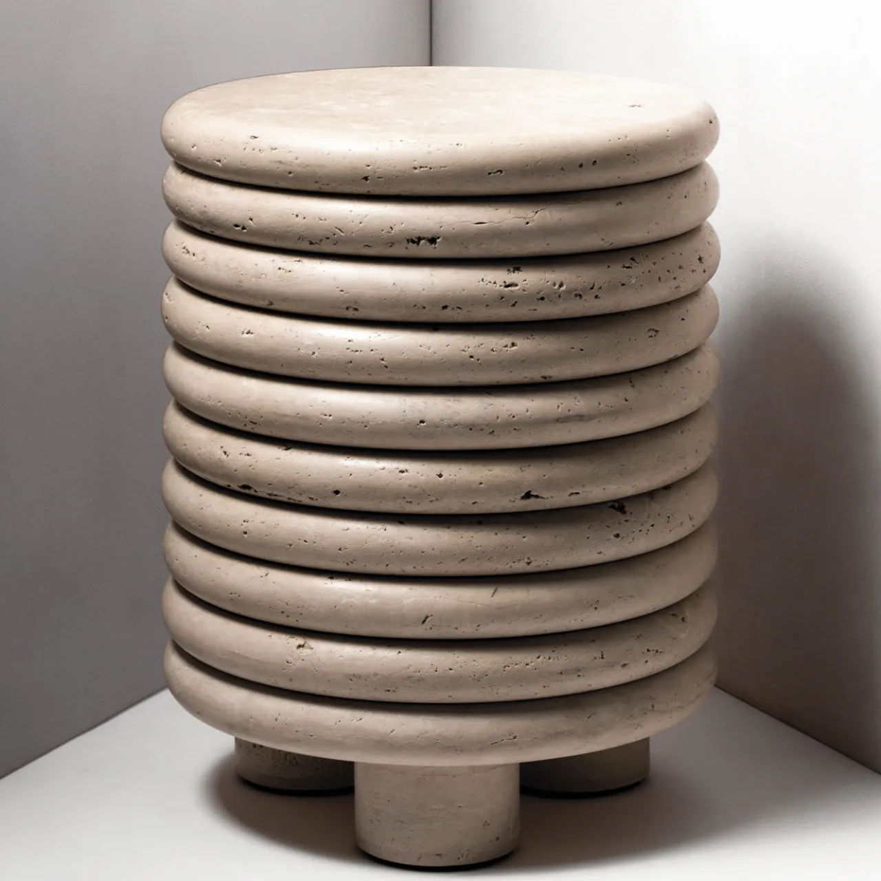 Giobagnara Stools<Scala Travertine Stool