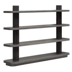 Giobagnara Bookcases<Scala Wood and Leather Bookcase
