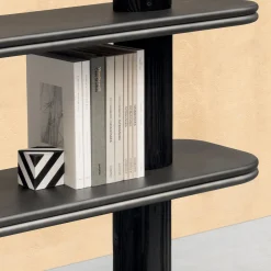 Giobagnara Bookcases<Scala Wood and Leather Bookcase