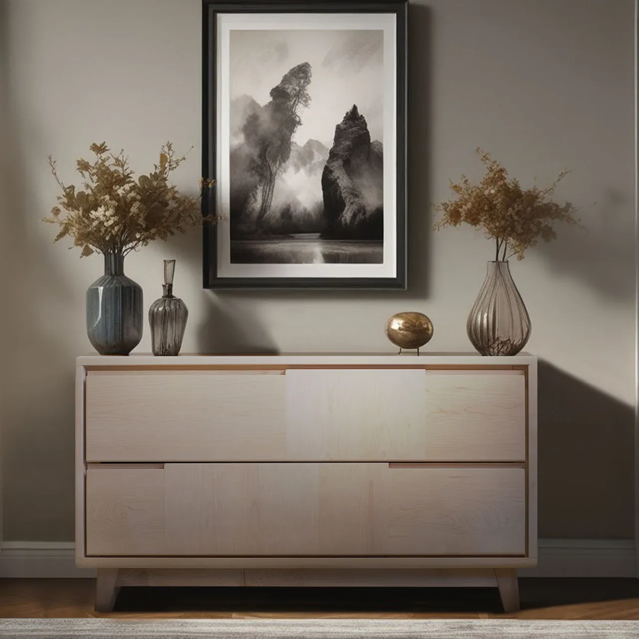 Ebanisteria Roberto Gambella Dressers<Scandinavian-Style 2-Drawer Maple Dresser