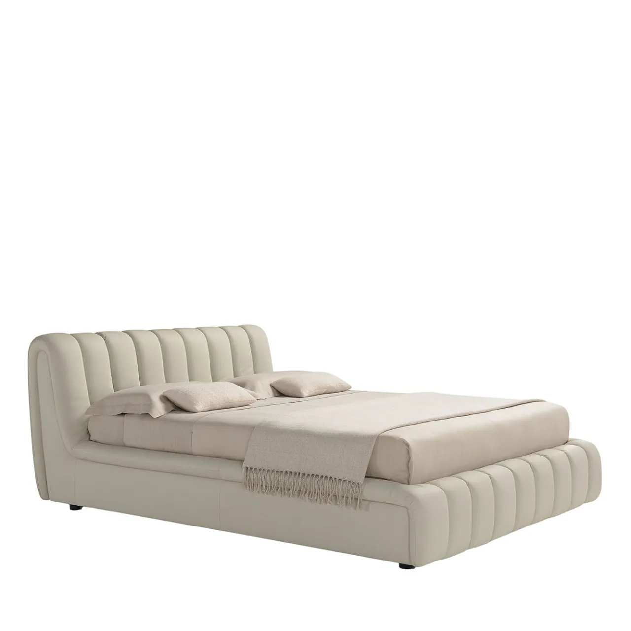 Franco Ferri Beds<Scervino 1909 White Leather Bed with Storage Option