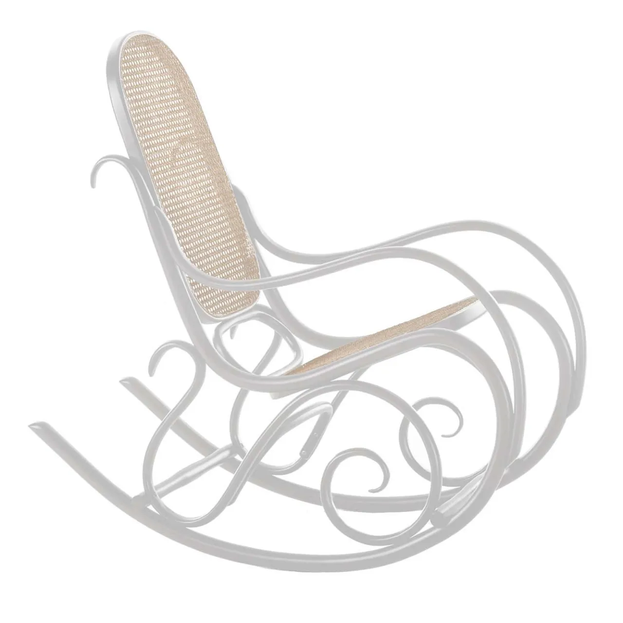Gebrüder Thonet Vienna GmbH (GTV) – Wiener GTV Design Armchairs<Schaukelstuhl White Rocking Armchair by Gebrüder Thonet